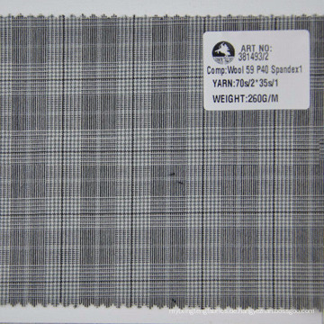 Fishion Plaid hochwertige Wolle / Poly / Spandex Jacke Stoff für den Mann 2014